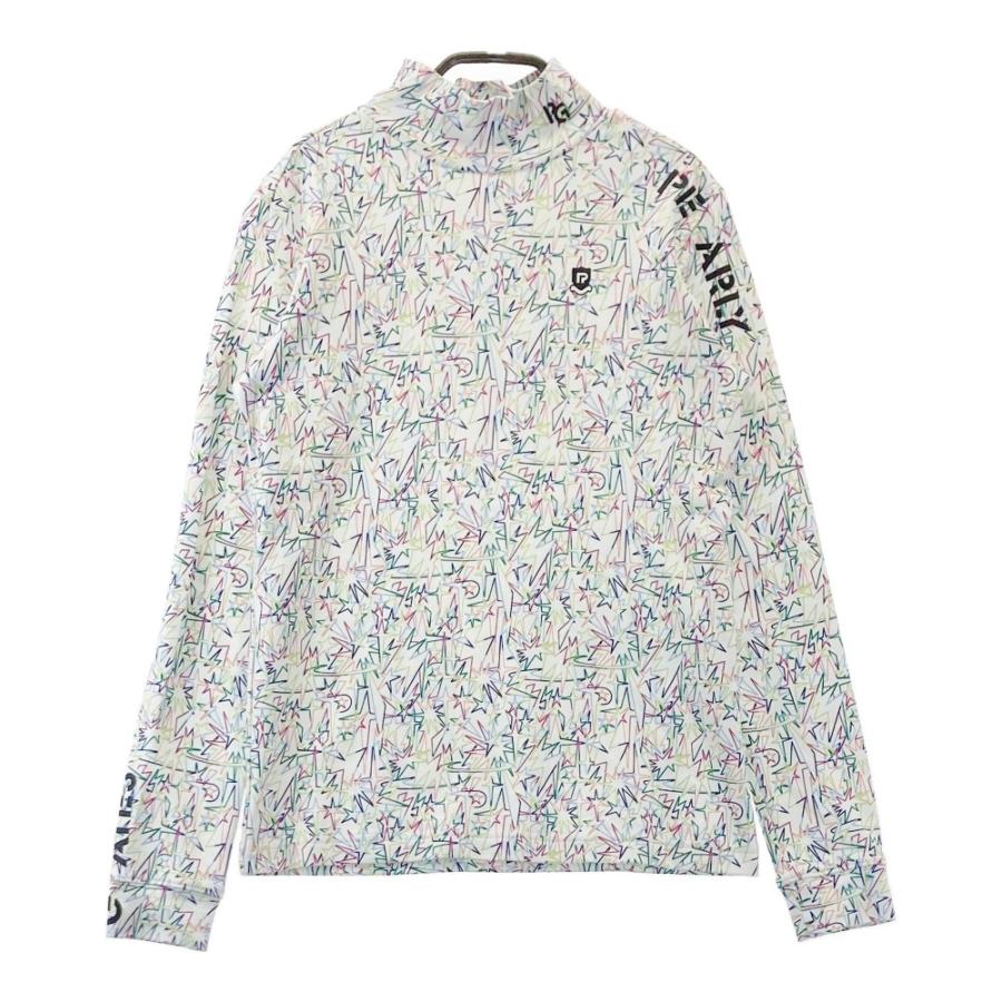 サイズ：0 PEARLY GATES パーリーゲイツ 2025年モデル ハイネック 長袖Tシャツ 総柄 ホワイト系 [240101455456] ゴルフウェア レディース ストスト PEARLY GATES（パーリーゲイツ） 2025年モデル ハイネック 長袖Tシャツ