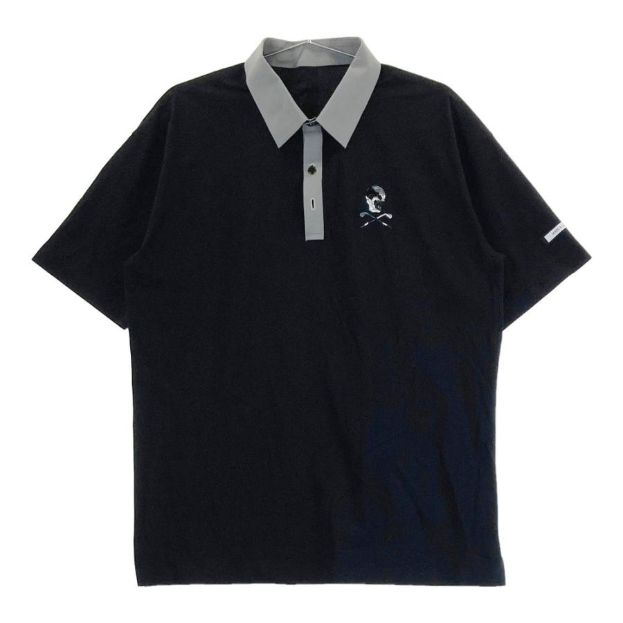 MARK&LONA ポロシャツ 黒 サイズ48 美品 MARK&LONA マークアンドロナ 半袖ポロシャツ ブラック系 48 ゴルフ