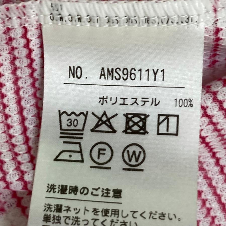 AND PER SE アンパスィ 半袖ポロシャツ ボタンダウン ロゴ総柄 ピンク