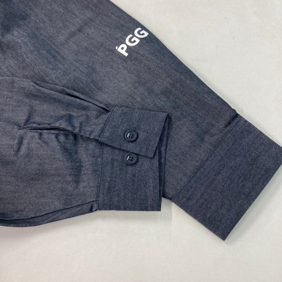 PGG メンズ ゴルフシャツ ネイビー サイズ5 新品】PGG PEARLY GATES パーリーゲイツ 長袖シャツ ネイビー系