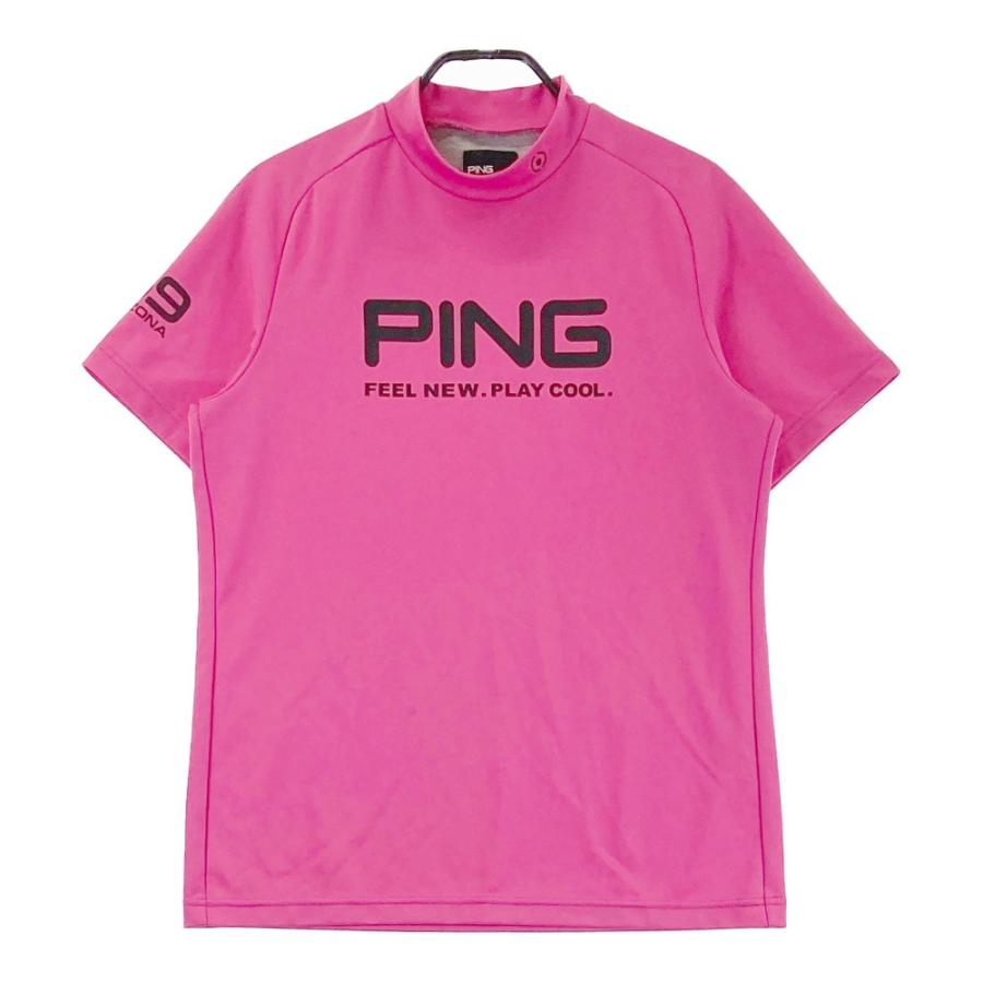 G/FORE ピンク ハイネックシャツ PING ピン ハイネック 半袖Tシャツ ピンク系 L ゴルフウェア メンズ