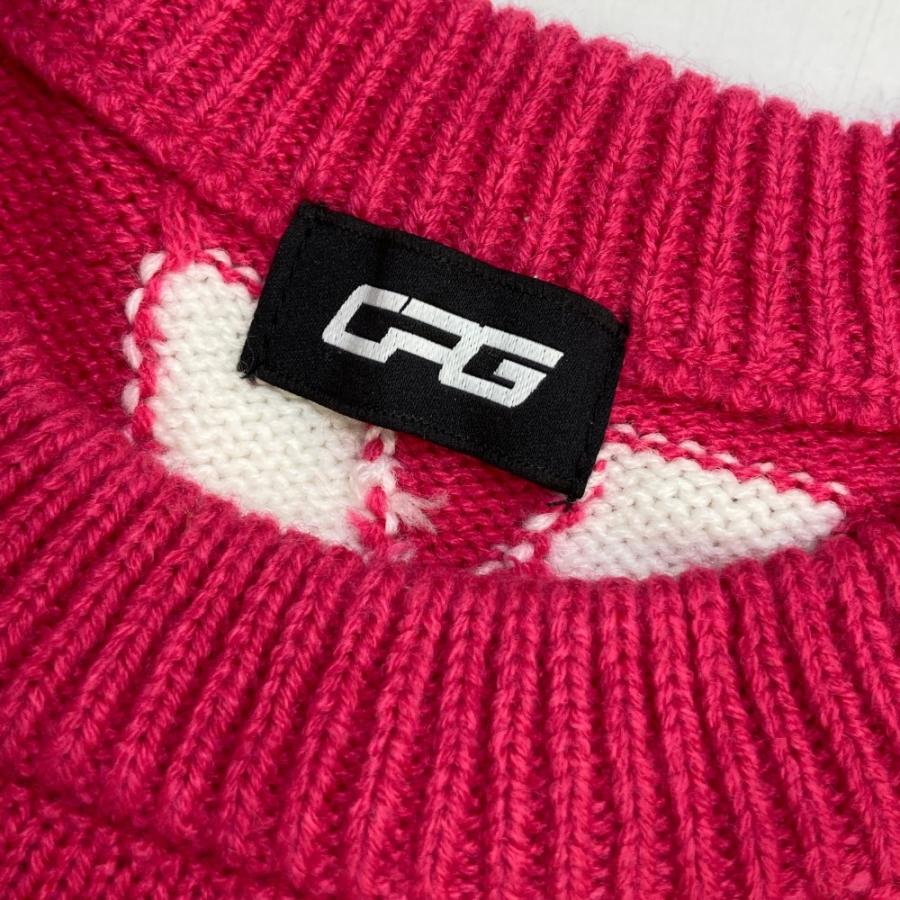 CPG GOLF シーピージーゴルフ ニットセーター ピンク系 L ゴルフウェア