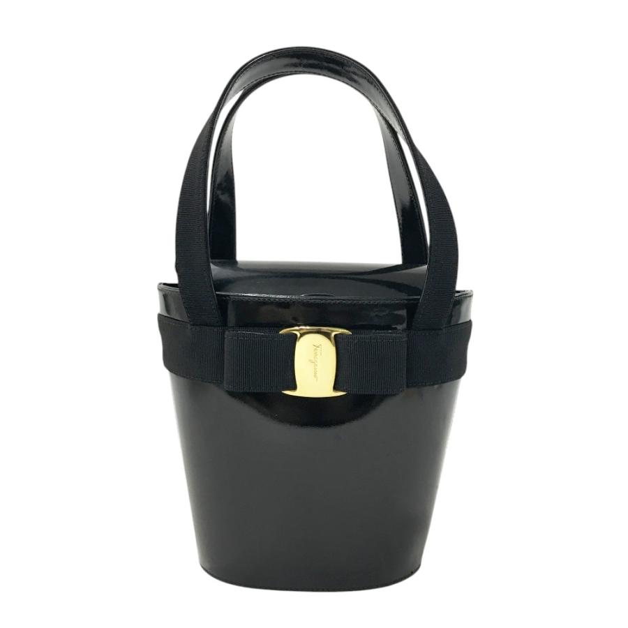 【美品】Salvatore Ferragamo ヴァラリボン サテンバケツバッグ Salvatore Ferragamo サルヴァトーレ フェラガモ BA216161