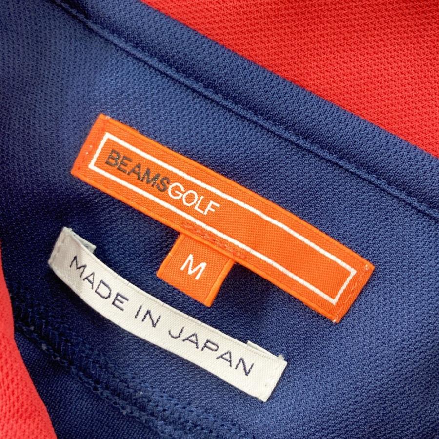 BEAMS GOLF ビームスゴルフ 半袖ポロシャツ 刺繍 ネイビー系 M ゴルフ