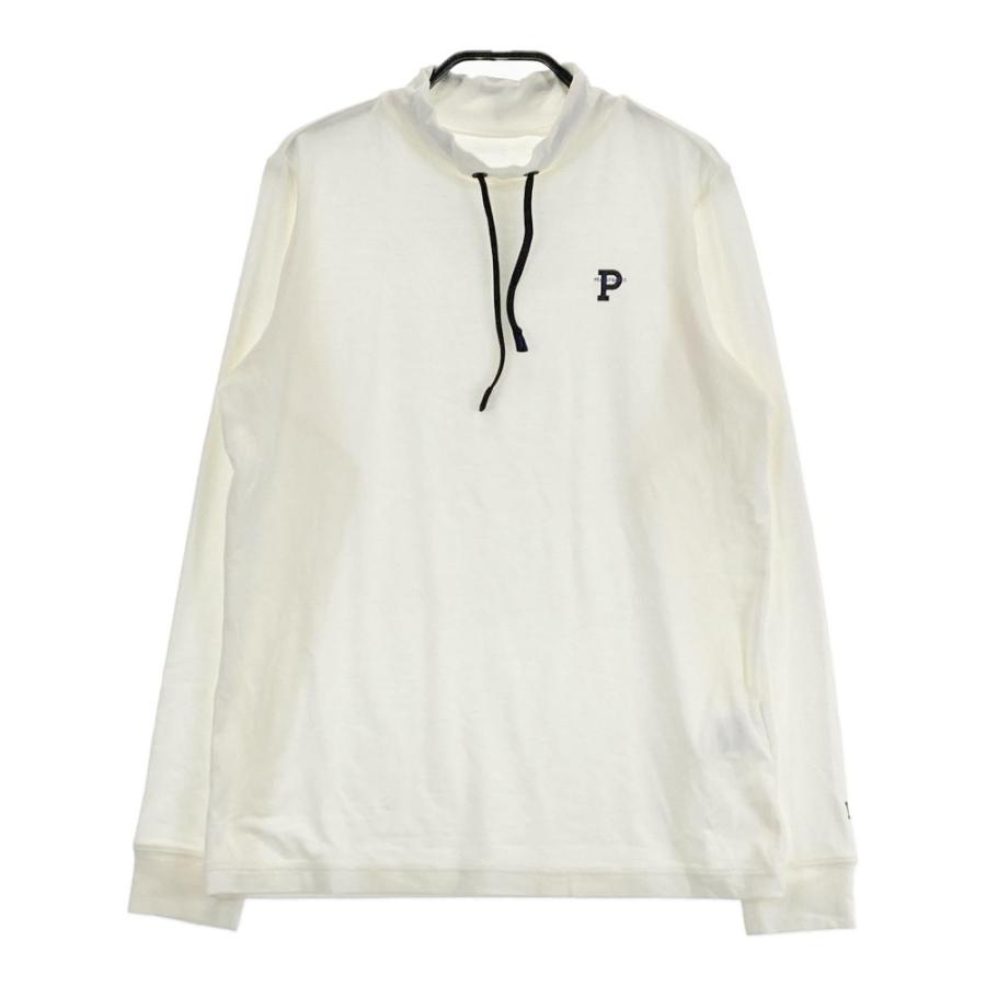 サイズ：0 PEARLY GATES パーリーゲイツ 2024年モデル ハイネック 長袖Tシャツ  ホワイト系 [240101457331] ゴルフウェア レディース ストスト PEARLY GATES パーリーゲイツ 2024年モデル ハイネック 長袖Tシャツ