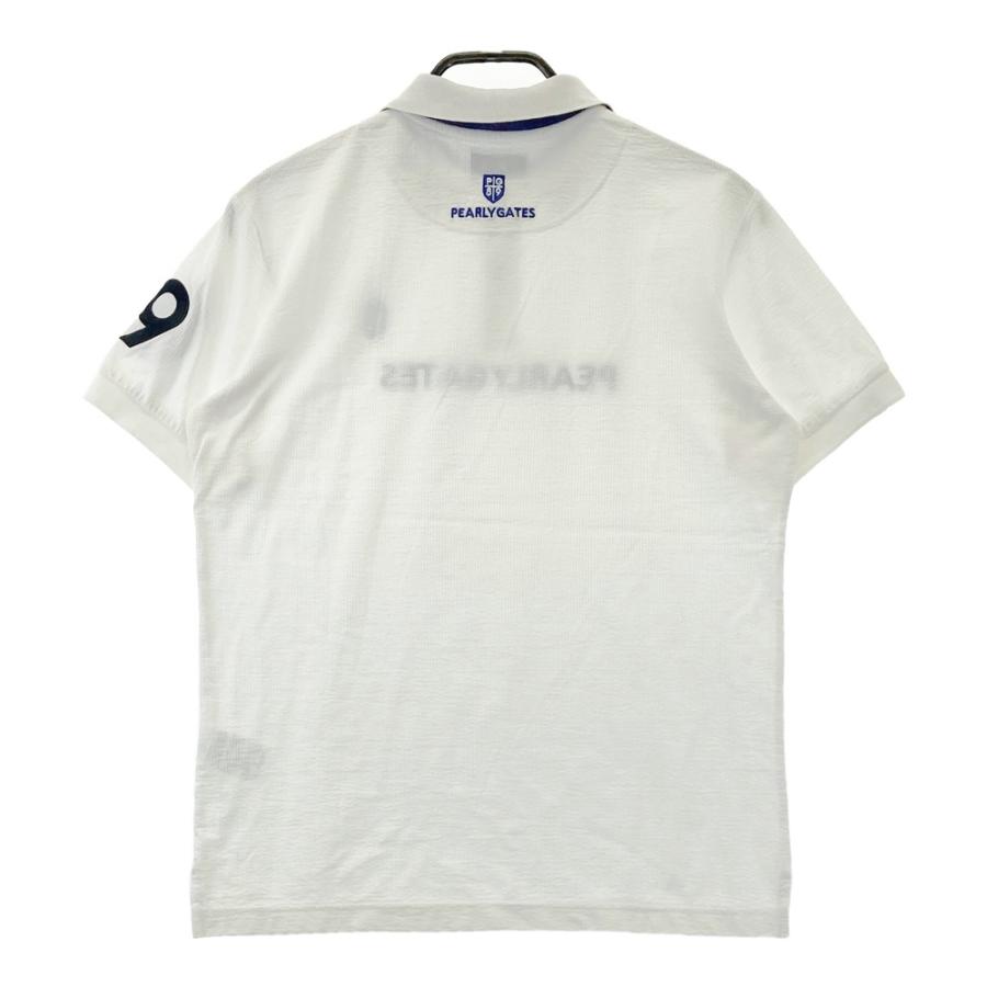 未使用級　パーリーゲイツ　半袖　ポロシャツ　ロゴ刺繍　シアサッカー　春夏　L〜 サッカーチェック半袖ポロシャツ | PEARLY GATES（パーリー