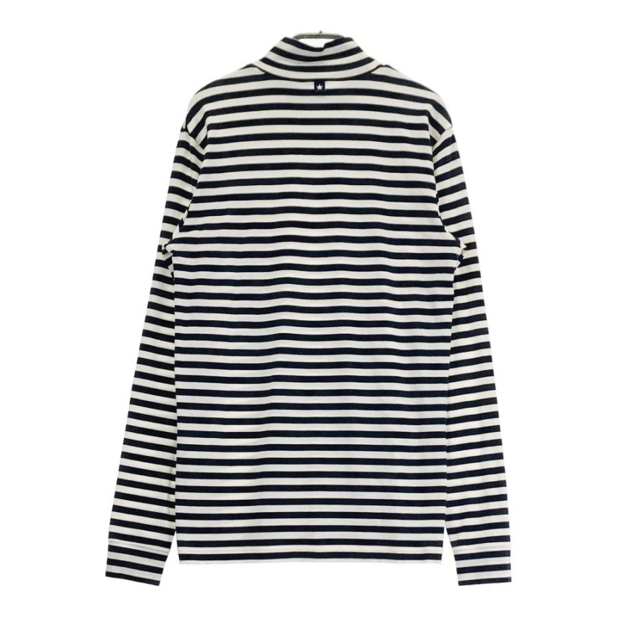 サイズ：4 PEARLY GATES パーリーゲイツ  ハイネック 長袖Tシャツ ロゴ ボーダー柄 ネイビー系 [240101428918] ゴルフウェア メンズ ストスト PEARLY GATES パーリーゲイツ 長袖ハイネックTシャツ ボーダー