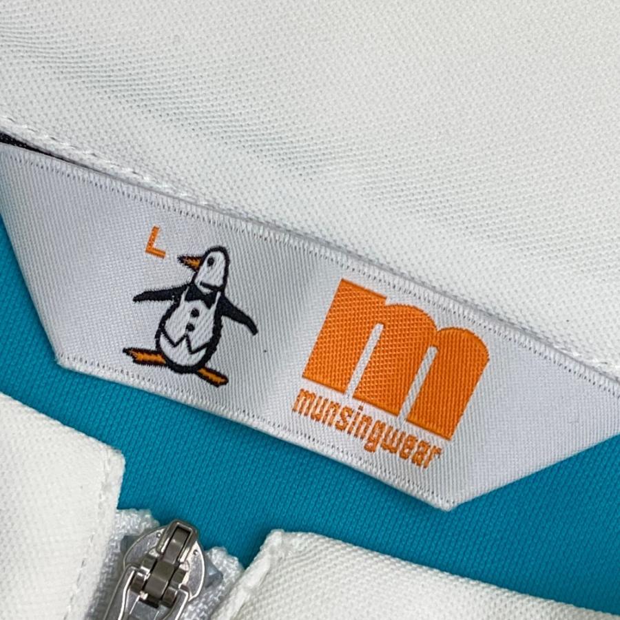 MUNSING WEAR マンシングウェア ハーフジップ 長袖Tシャツ ブルー系 L