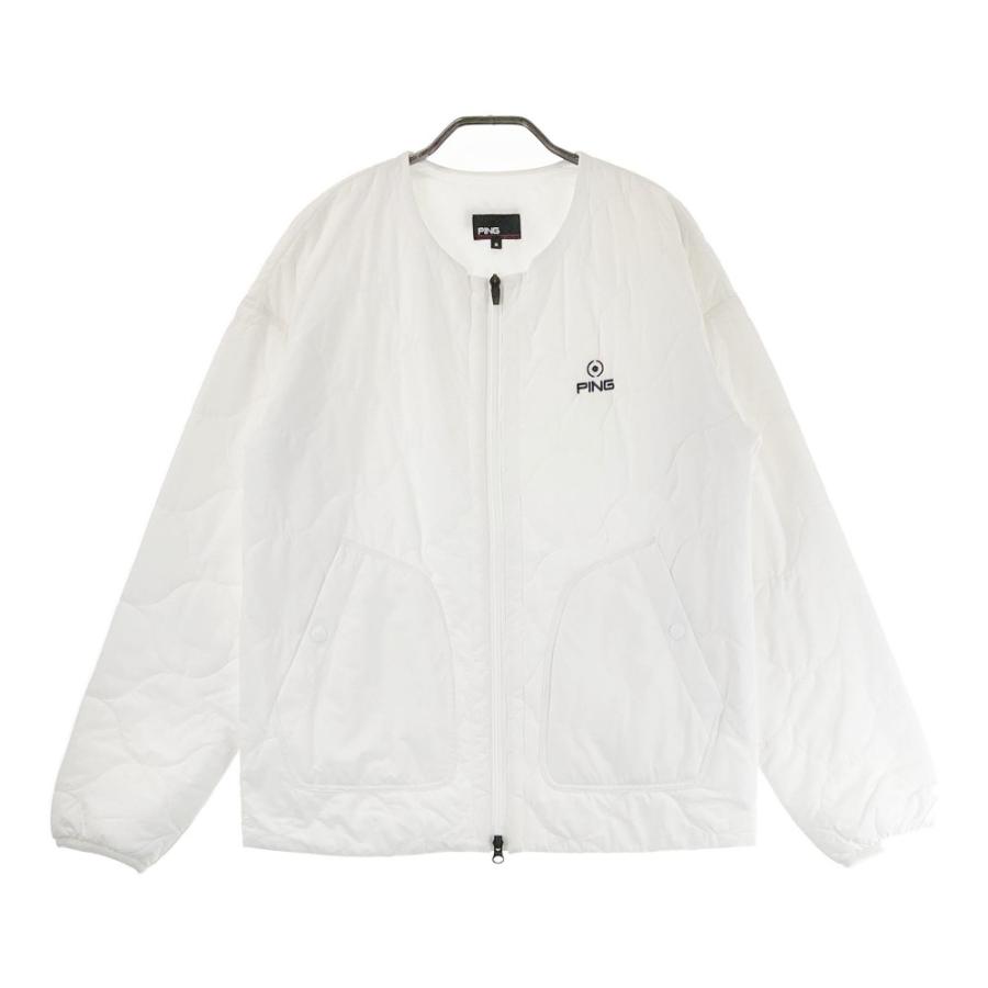 PING ピン 2024年 ノーカラー中綿ジャケット ホワイト系 S ゴルフ