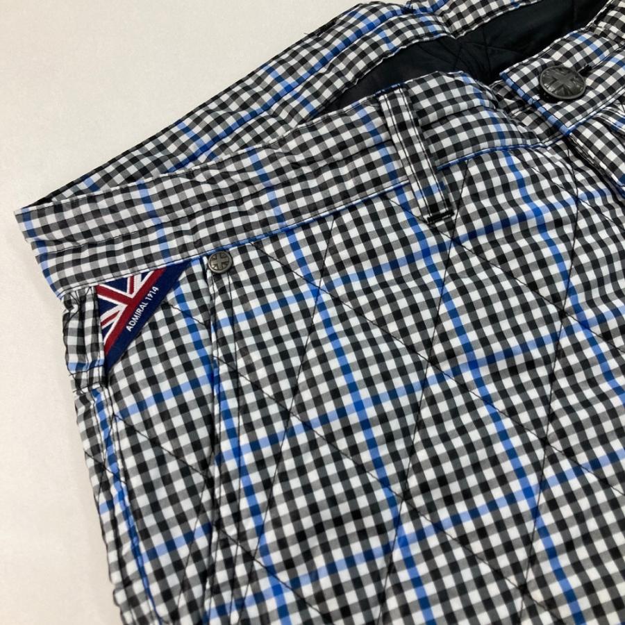 新品】ADMIRAL アドミラル 中綿 ロングパンツ チェック柄 ブラック系 L
