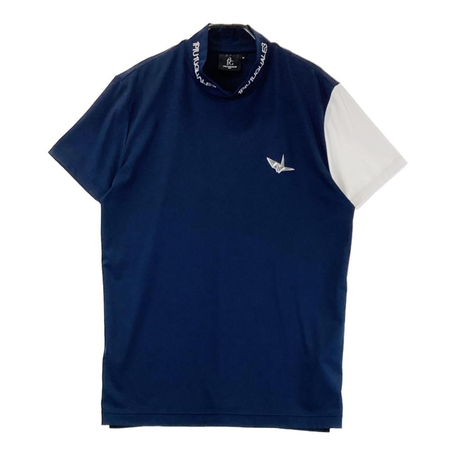 1PIU1UGUALE3 GOLF 半袖ハイネックシャツ 1PIU1UGUALE3 GOLF ハイネック半袖Tシャツ ネイビー系 4 ゴルフウェア