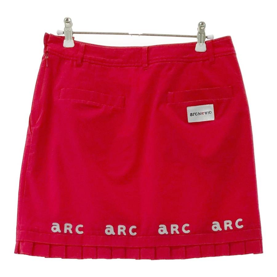 archivio プリーツスカート 38 レッド　美品 ARCHIVIO アルチビオ 裏地付 プリーツ切替スカート レッド系 38 ゴルフ