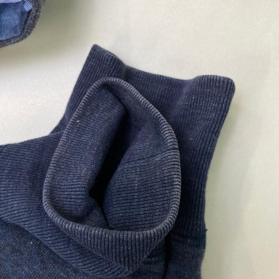 吉田サイコバニー 刺繍 ニットブルゾン ネイビー ジップアップ 蓄熱 L PSYCHO BUNNY サイコバニー ジップジャケット パーカー ネイビー系 M