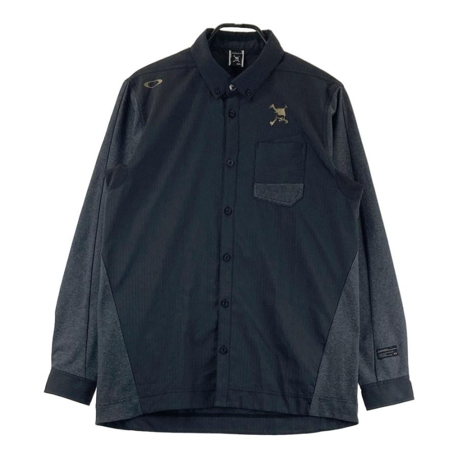 Oakley オークリー ゴルフ 長袖シャツ XL OAKLEY オークリー 長袖シャツ ボタンダウン ブラック系 XL ゴルフ