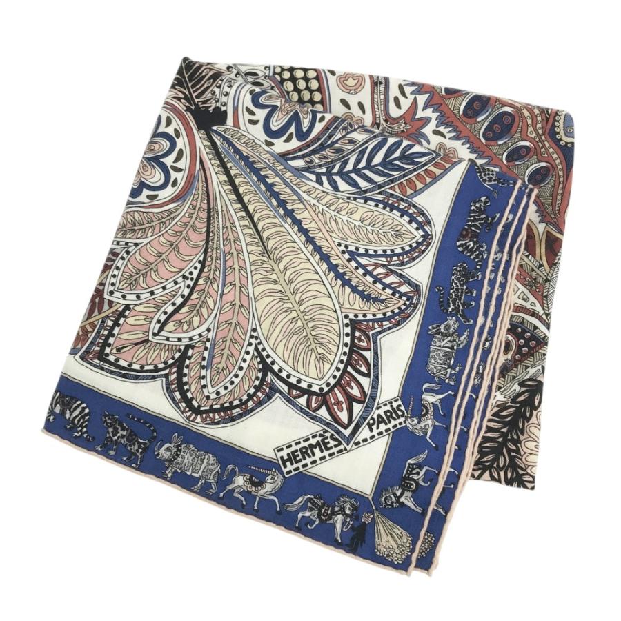 HERMES エルメス カレジェアン マハラニの庭 ブルー系 レディース