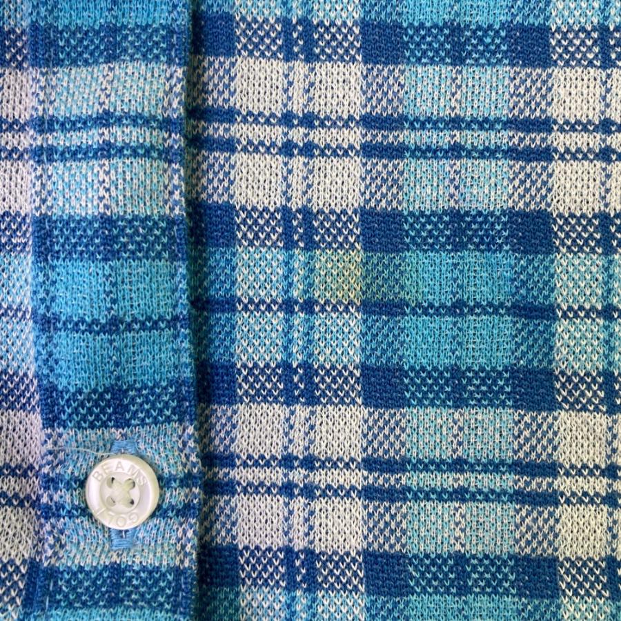 【BEAMS GOLF】レディース ブルーチェック ブルゾン ジャケット L BEAMS GOLF ビームスゴルフ 長袖シャツ ボタンダウン チェック柄