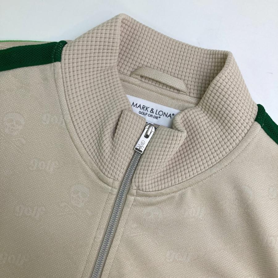 マークアンドロナ 21SS スカル 総柄 ベージュ ゴルフ 50 MARK&LONA マークアンドロナ ; ジップジャケット スカル 総柄 ベージュ