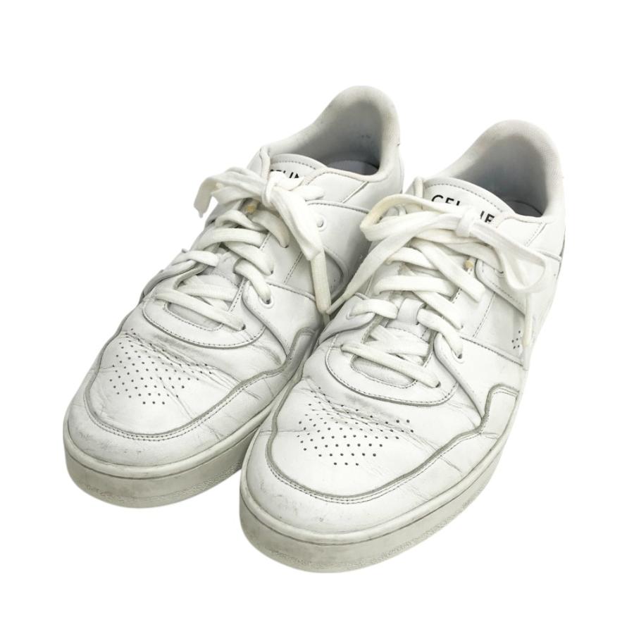 CELINE / ローカットスニーカー/42/WHT/MU0222/CT-04エディー期レザースニーカー CELINE セリーヌ MU0222 CT-04 ローカット ロゴスニーカー ホワイト系