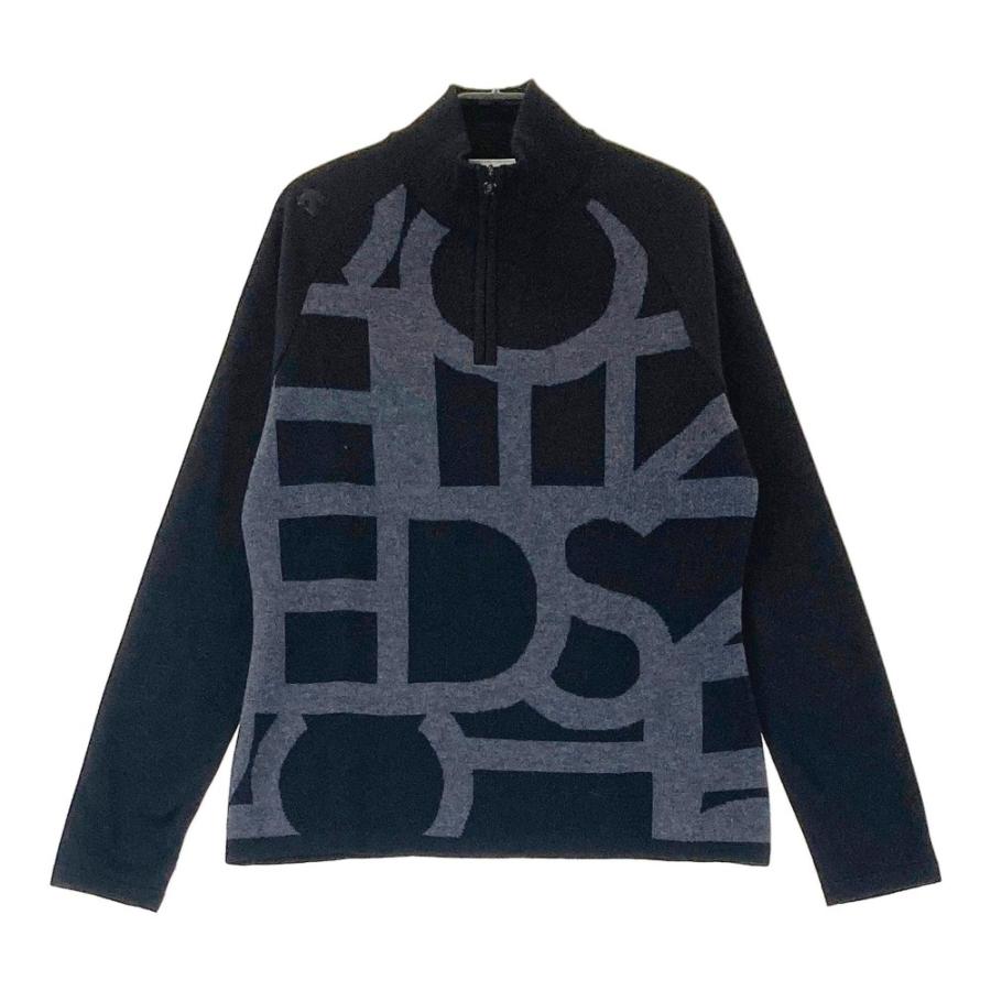 DESCENTE GOLF デサントゴルフ ; ハーフジップニットセーター 総柄