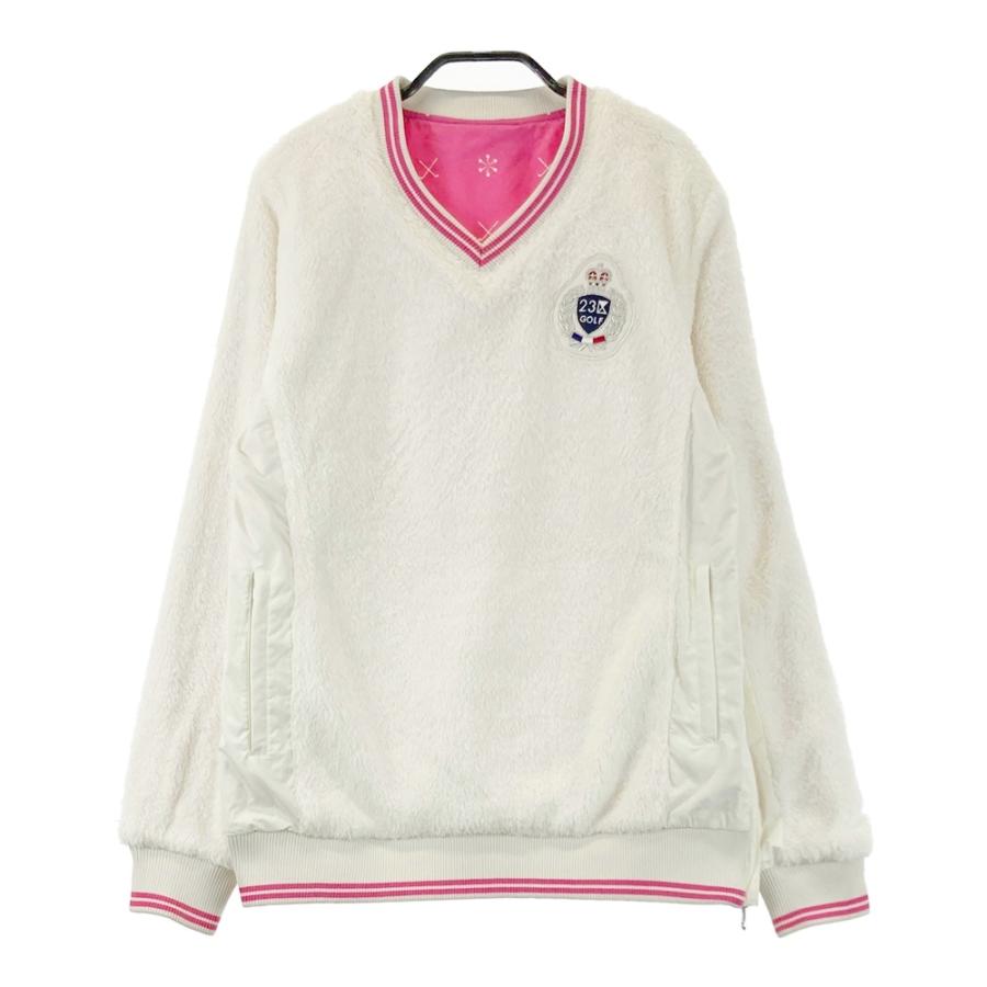 23区GOLF ニジュウサンクゴルフ リバーシブル プルオーバー ピンク系 2