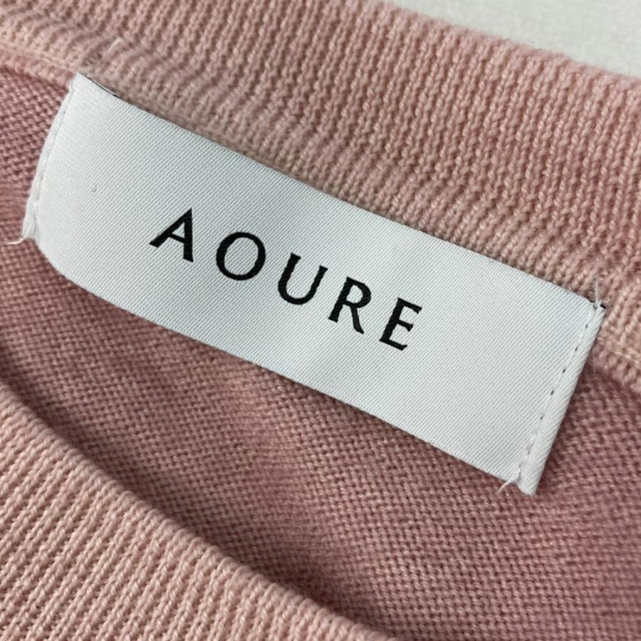 AOURE アウール ウール 長袖 ニットセーター ピンク系 M メンズ 