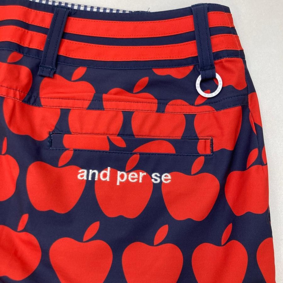 タグ付】and per se レディース ゴルフスカート りんご柄 L and per se