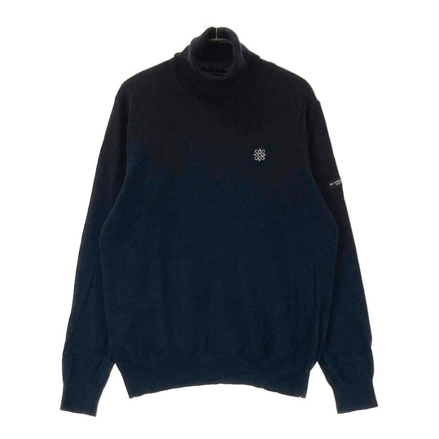 サイズ：LL ST ANDREWS セントアンドリュース  長袖 ニットセーター 総柄 ブラック系 [240101449522] ゴルフウェア メンズ ストスト St ANDREWS セントアンドリュース ハイネック 長袖ニットセーター