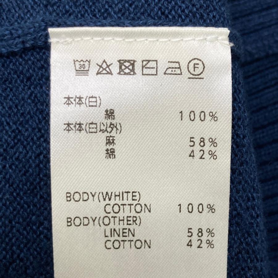 サイズ：M TRAVIS MATHEW トラビスマシュー  リネン混 長袖ニットセーター ボーダー柄 ブルー系 [240101464152] ゴルフウェア メンズ ストスト TRAVIS MATHEW トラビスマシュー リネン混 長袖ニットセーター
