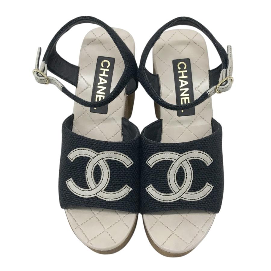 CHANEL ブラック ストラップサンダル 名東】【CHANEL】シャネル ストラップサンダル G36122 ブラック