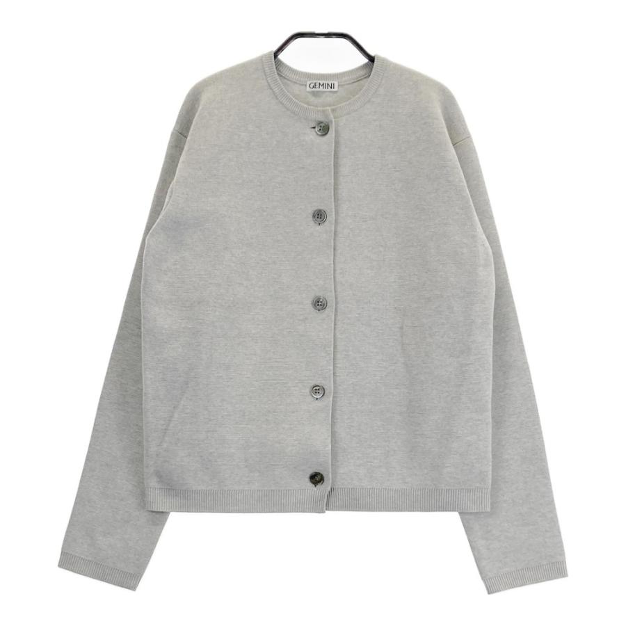 【美品】ウィムガゼット　リブニットカーディガン グレー 新品】WHIM GAZETTE ウィム ガゼット カーディガン GEMINI グレー系 F