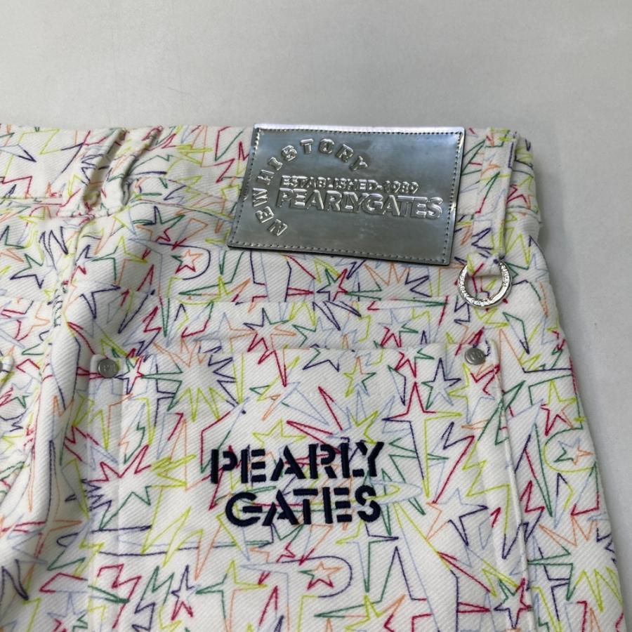 PEARLY GATES パーリーゲイツ 2025年モデル 裏起毛 ロングパンツ 総柄 ホワイト系 0 ゴルフウェア レディースの画像