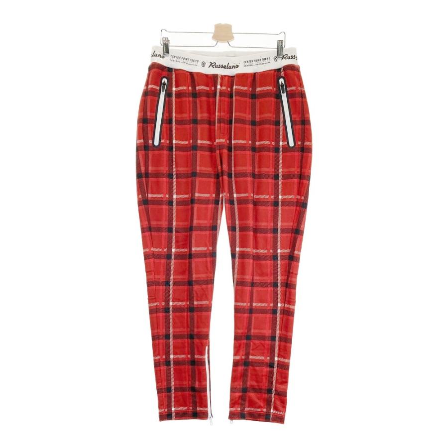 russeluno ラッセルノ　ゴルフ　パンツ　ルチャ　チェック柄 RUSSELUNO ラッセルノ ロングパンツ ルチャ チェック柄 レッド系