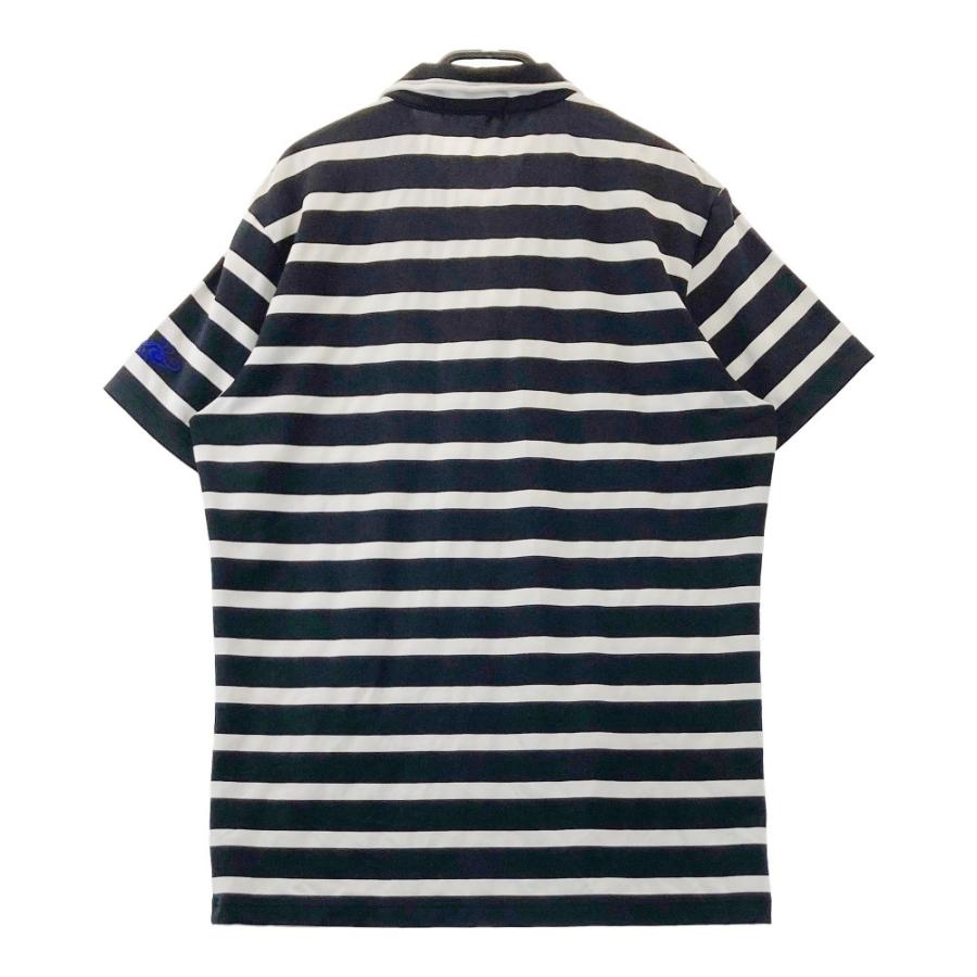 サイズ：3 DANCE WITH DRAGON ダンスウィズドラゴン  半袖ポロシャツ ボーダー柄 ブルー系 [240101472344] ゴルフウェア メンズ ストスト DANCE WITH DRAGON ダンスウィズドラゴン 半袖ポロシャツ