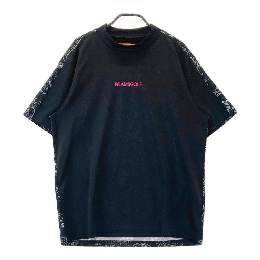 ビームスゴルフ 半袖 モックネック ダークグレー L BEAMS GOLF