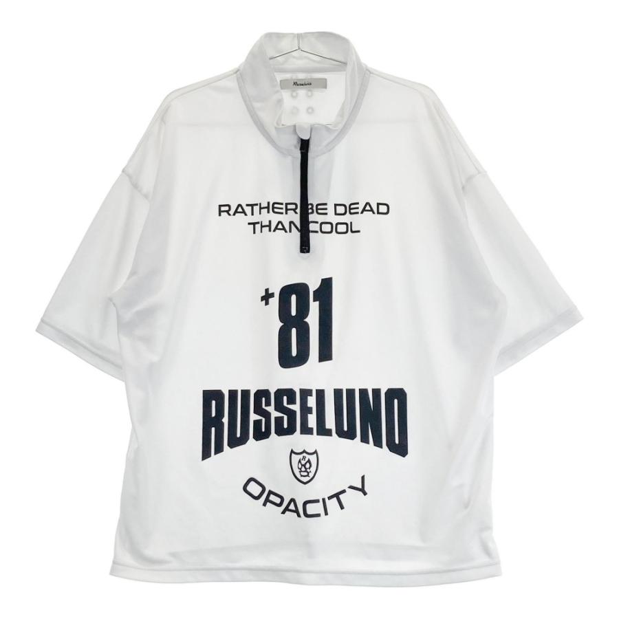 Russeluno ラッセルノ　ハーフジップ 半袖シャツ　ルチャ　ゴルフ RUSSELUNO ラッセルノ ハーフジップ半袖Tシャツ ルチャ ホワイト