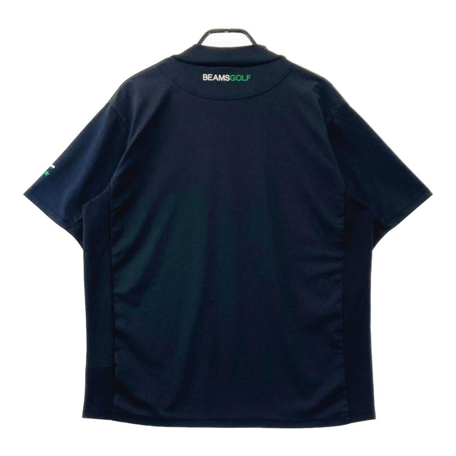 サイズ：M BEAMS GOLF ビームスゴルフ  ハイネック 半袖Tシャツ  ネイビー系 [240101485109] ゴルフウェア メンズ ストスト BEAMS GOLF ビームスゴルフ ハイネック 半袖Tシャツ ネイビー系