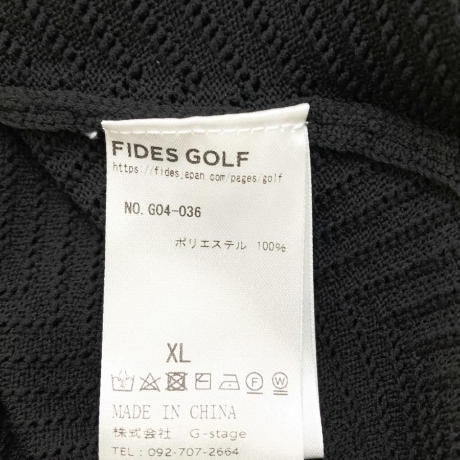 FIDES GOLF フィデスゴルフ ニット 半袖ポロシャツ ブラック系 XL