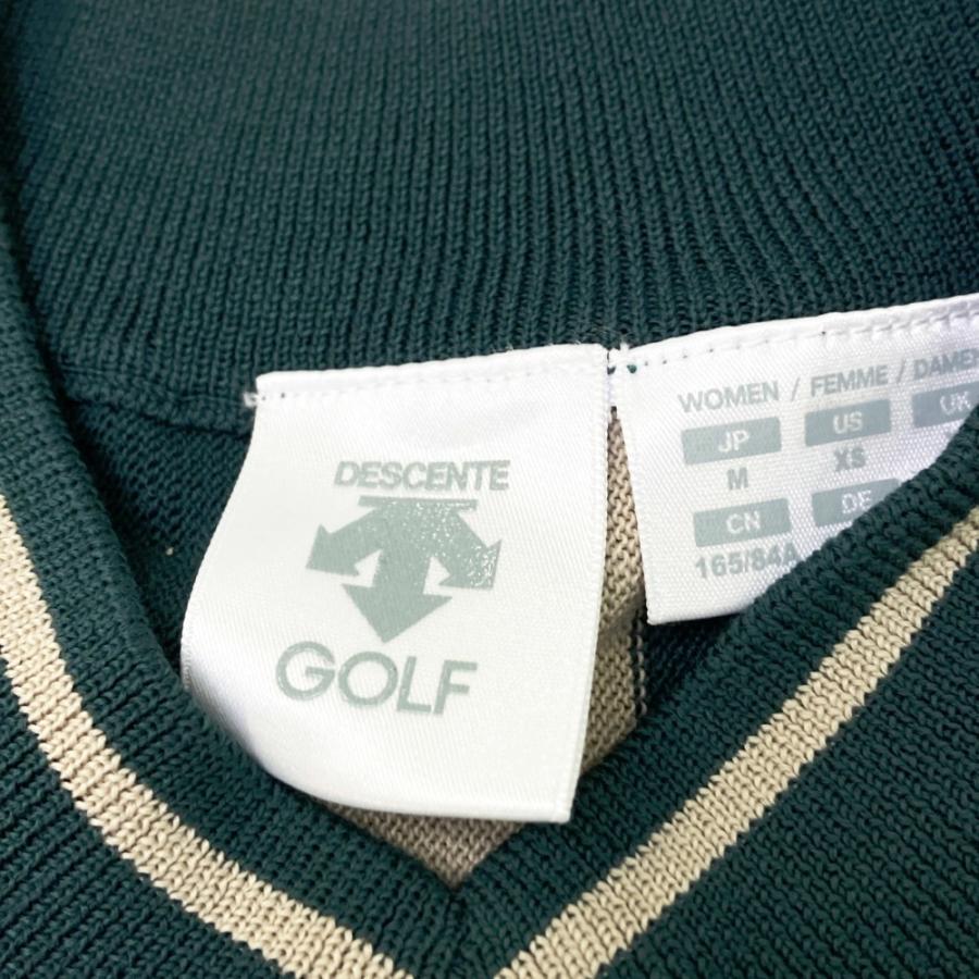 DESCENTE GOLF デサントゴルフ バックロゴ ニットベスト グリーン系 M