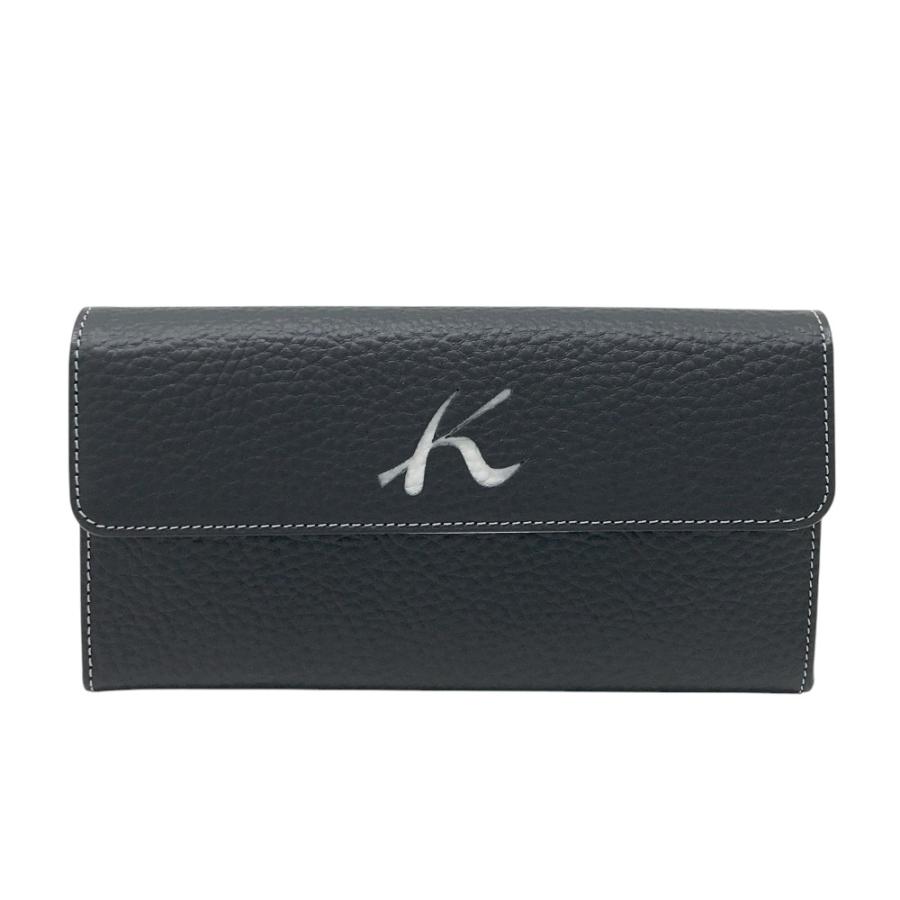 Kitamura キタムラ レザー ダークネイビー ホワイト 長財布 未使用品 美品】Kitamura キタムラ 長財布 レザー ネイビー系 レディース