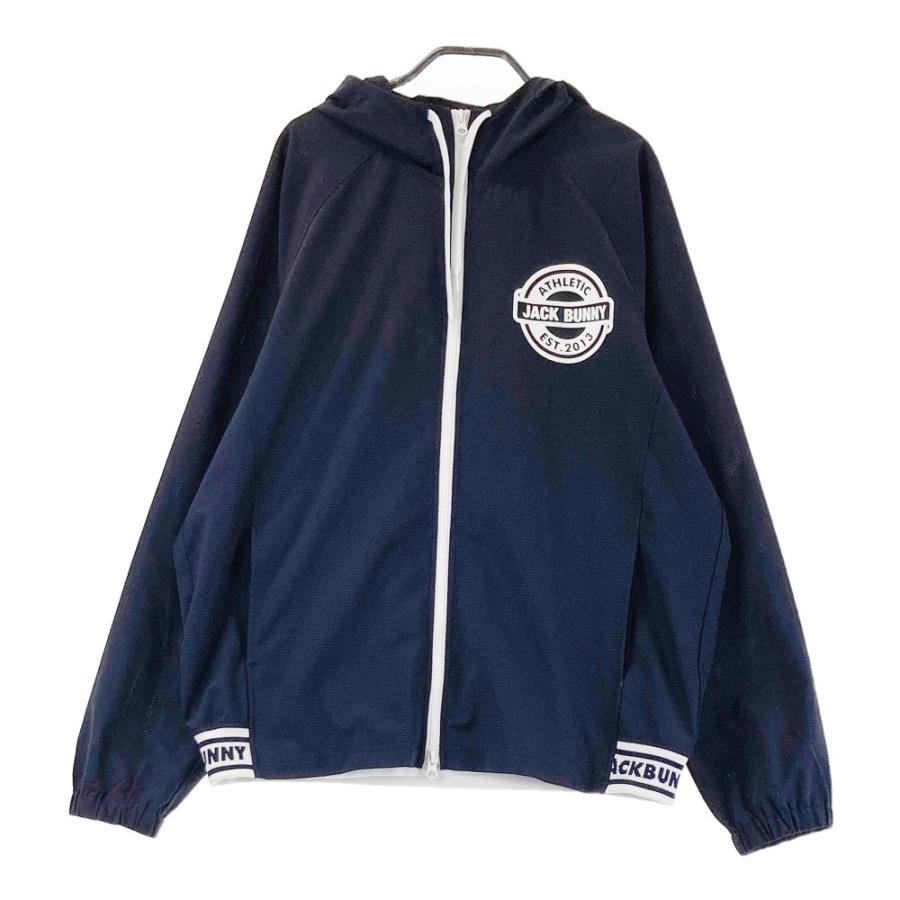 サイズ：2 JACK BUNNY ジャックバニー 2025年モデル フード付 長袖ジップジャケット  ネイビー系 [240101497693] ゴルフウェア メンズ ストスト サイズ：2 JACK BUNNY ジャックバニー 2025年モデル フード付