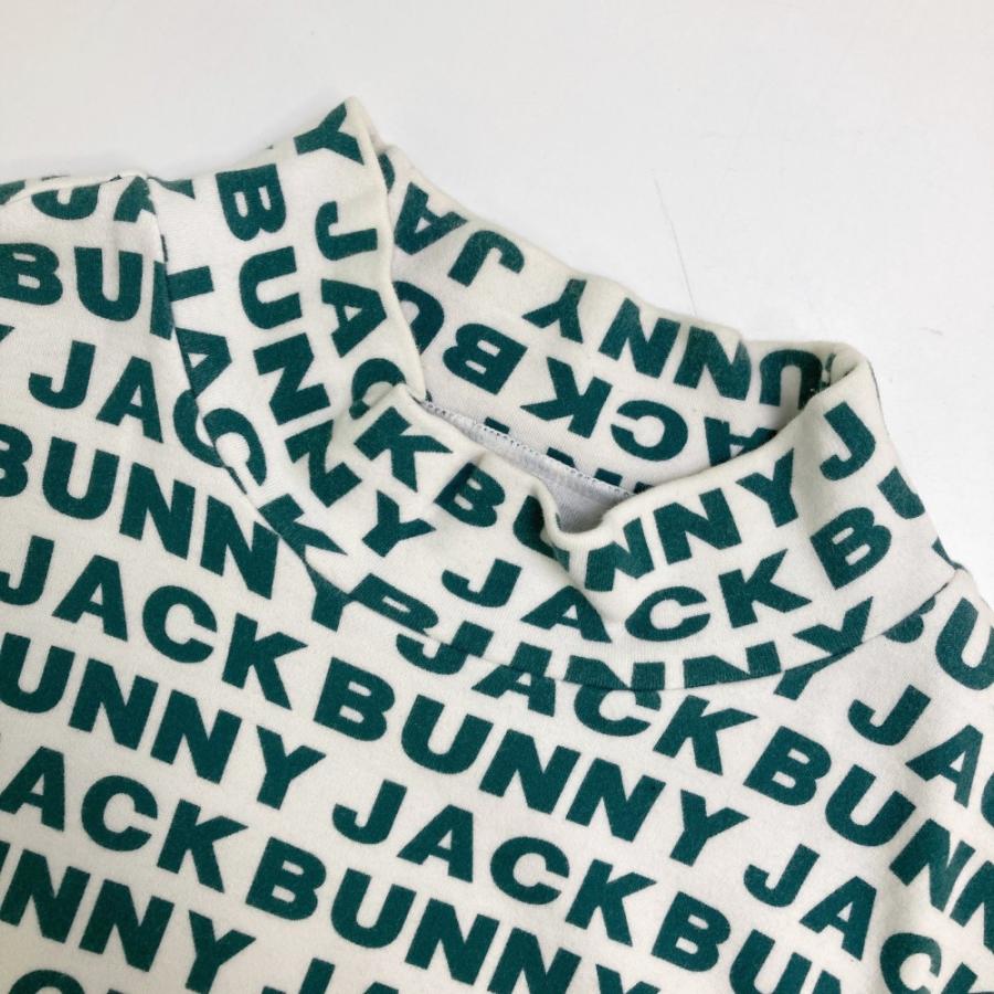 JACK BUNNY ジャックバニー ハイネック 長袖Tシャツ ロゴ柄 ホワイト系