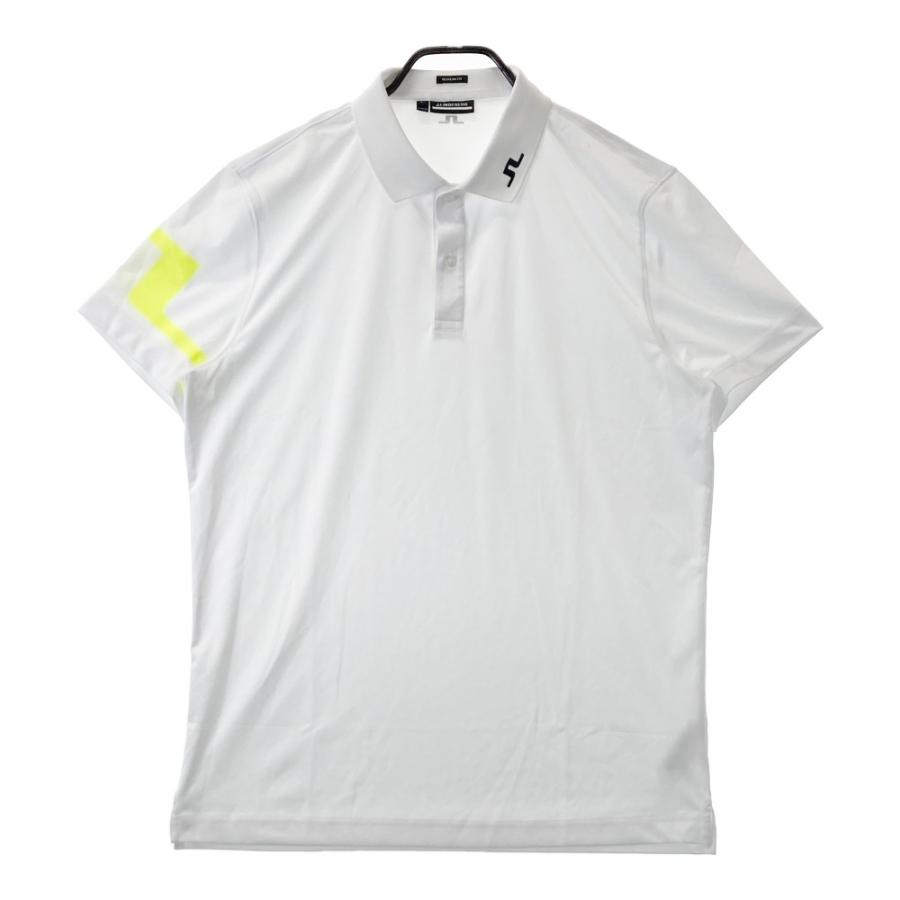 美品J.LINDEBERG L ホワイト ポロシャツ J.LINDEBERG ジェイリンドバーグ 半袖ポロシャツ ホワイト系 L