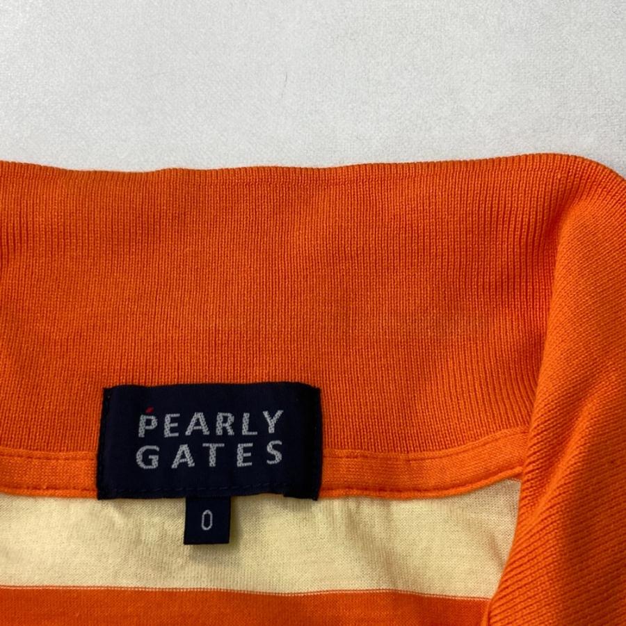 PEARLY GATES（パーリーゲイツ） 半袖ポロシャツ ボーダー柄 オレンジ