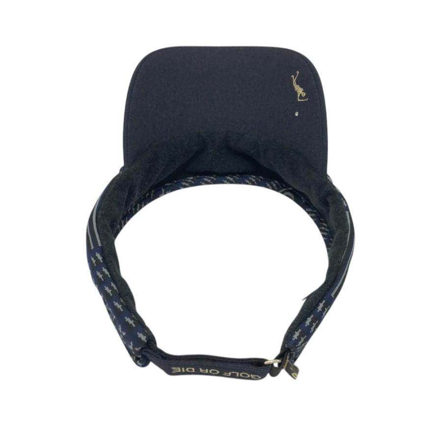 未使用級✨ MARK&LONA サンバイザー ゴールドロゴ 総柄 ネイビー系 未使用級✨ MARK&LONA サンバイザー ゴールドロゴ 総柄 ネイビー