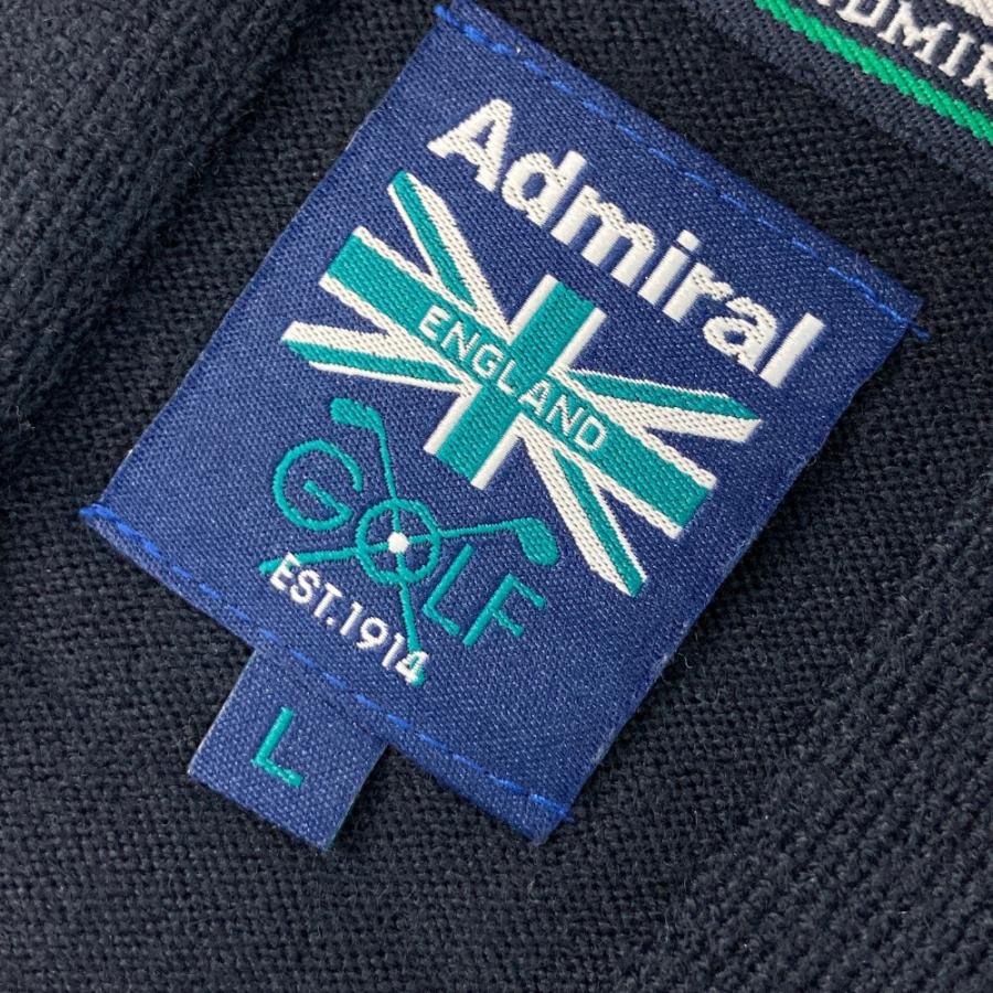 サイズ：L ADMIRAL アドミラル  ウール混 ニット ジップジャケット  ネイビー系 [240101467356] ゴルフウェア メンズ ストスト ADMIRAL アドミラル ウール混 ニット ジップジャケット ネイビー