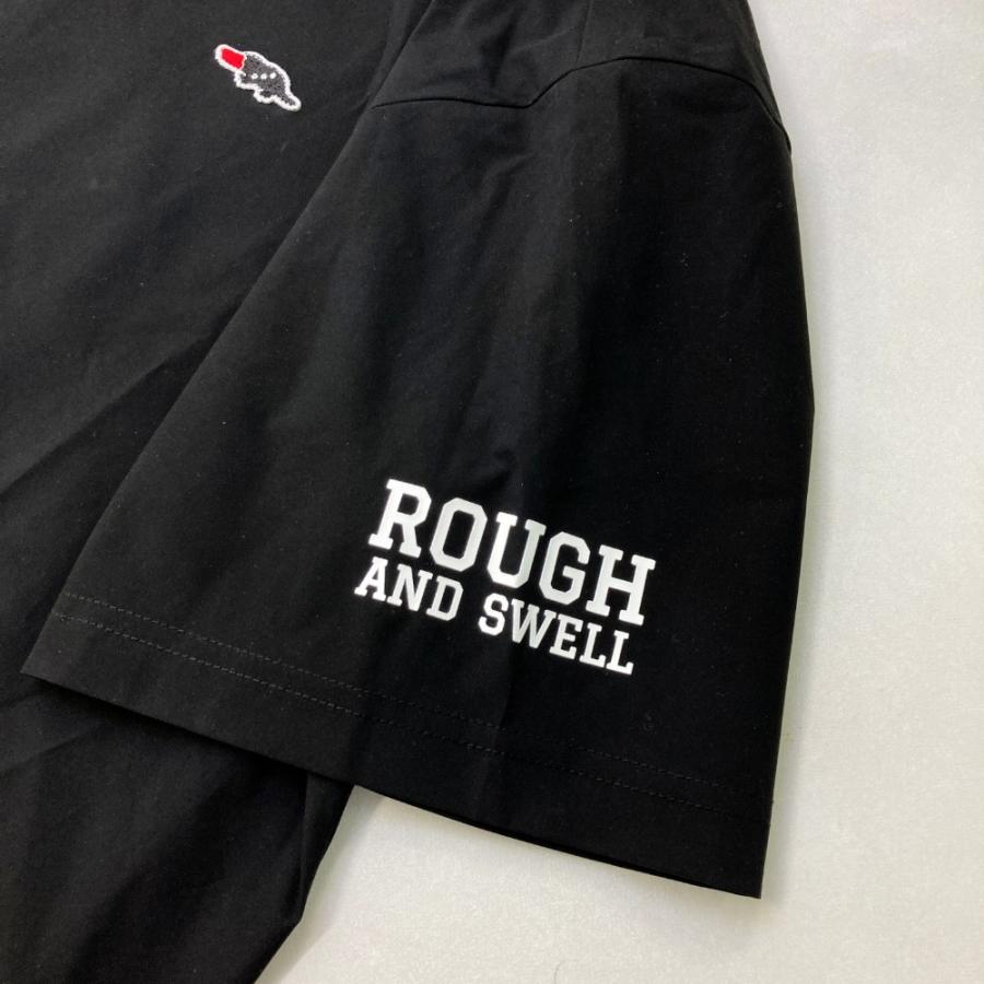 サイズ：S ROUGH&amp;SWELL ラフアンドスウェル 2024年モデル 半袖ブルゾン  ブラック系 [240101467477] ゴルフウェア メンズ ストスト ROUGH&SWELL ラフアンドスウェル 2024年モデル 半袖ブルゾン