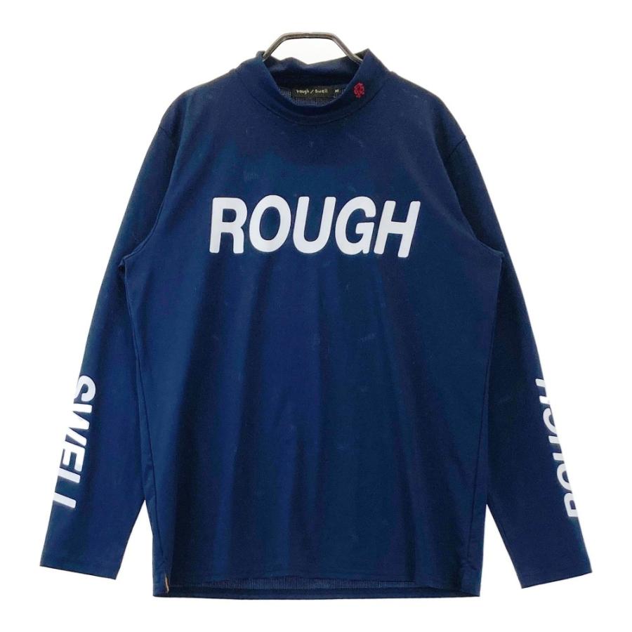 サイズ：S ROUGH&SWELL ラフアンドスウェル  ハイネック 長袖Tシャツ カモノハシ  ネイビー系 [240101460178] ゴルフウェア メンズ ストスト ROUGH&SWELL ラフアンドスウェル ハイネック 長袖Tシャツ