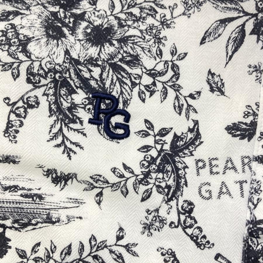 サイズ：0 PEARLY GATES パーリーゲイツ  長袖ポロシャツ 総柄 ホワイト系 [240101467974] ゴルフウェア レディース ストスト PEARLY GATES パーリーゲイツ 長袖ポロシャツ 総柄 ホワイト系 0