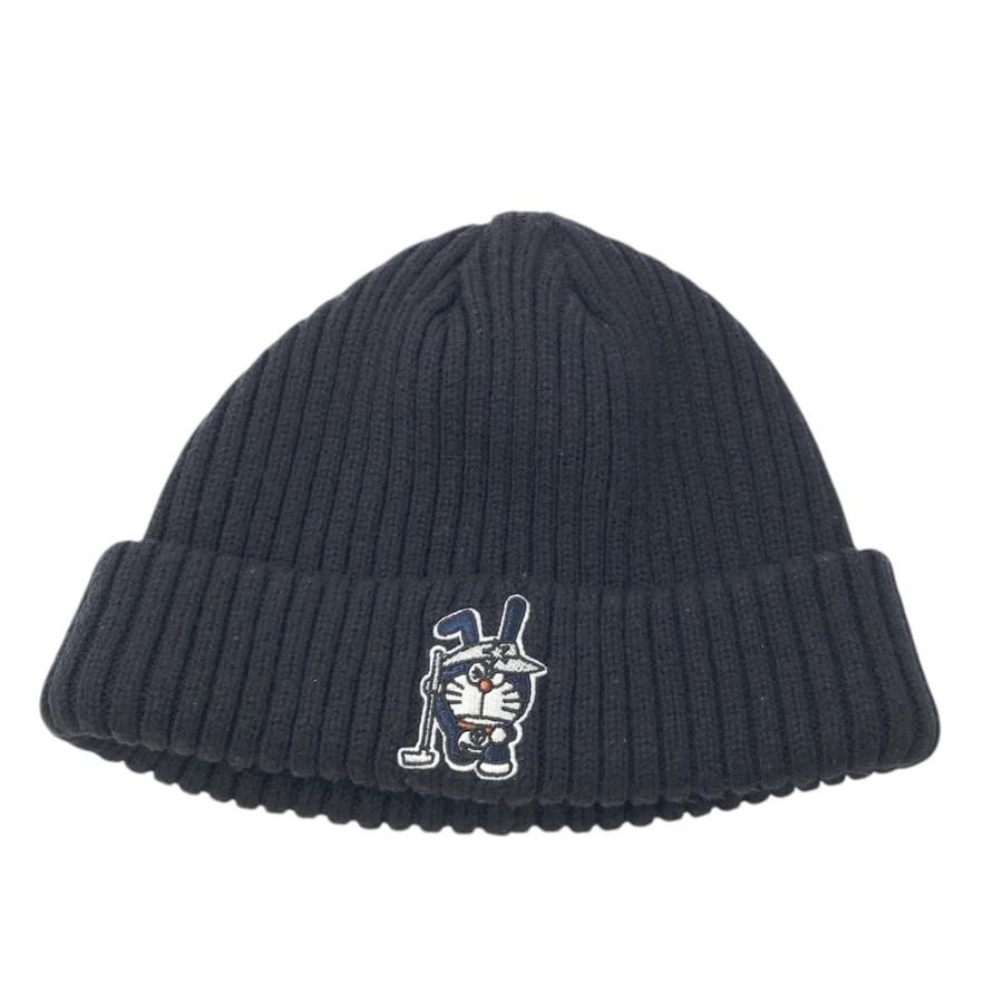 Jack Bunny ゴルフ　ニット　ドラえもん　ロゴ　刺繍　ネイビー　L JACK BUNNY ジャックバニー ニット帽 ドラえもん ネイビー系 FR ゴルフ