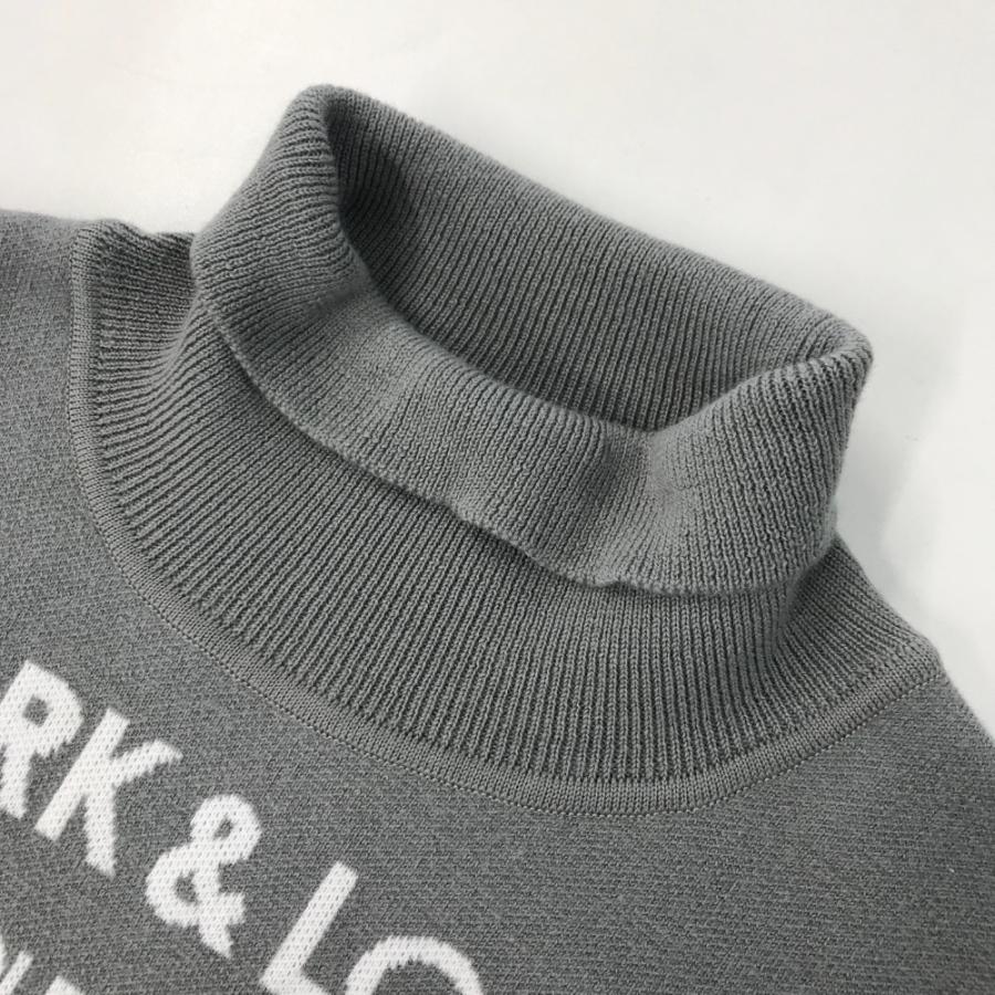 MARK&LONA マークアンドロナ ハイネック ニットセーター ロゴ ホワイト